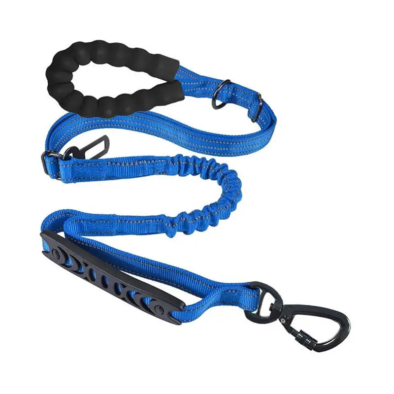 Reflective Shock Absorbing Dog Leash with Clip for Medium and Large Dogs Tactical Safety Leash