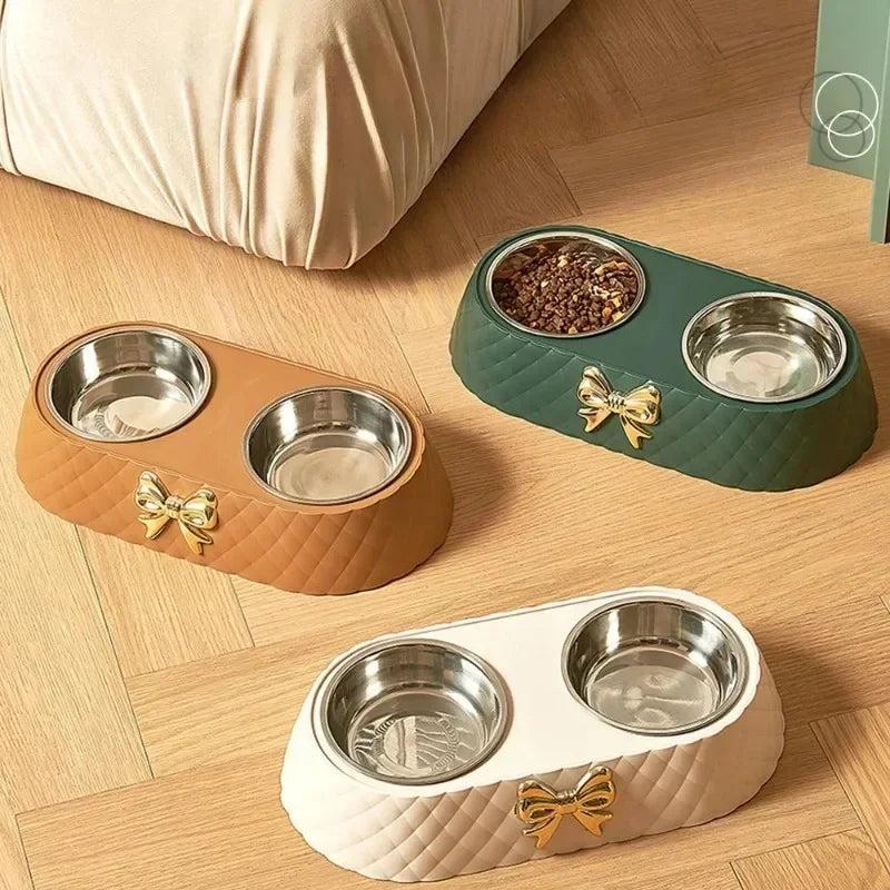 Borksy Bowtie Dual Pet Bowl