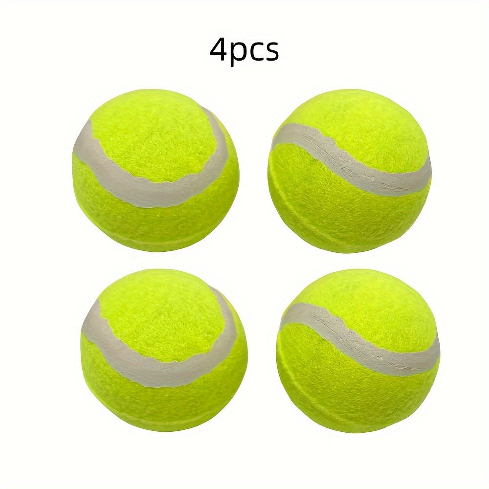 4 Pack Durable Rubber Tennis Balls for Dogs 2.4 Inch High Bounce Fetch Balls for Training Exercise and Daily Play