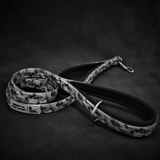 BESTIA DOG SPORT dual handle leash grey camo