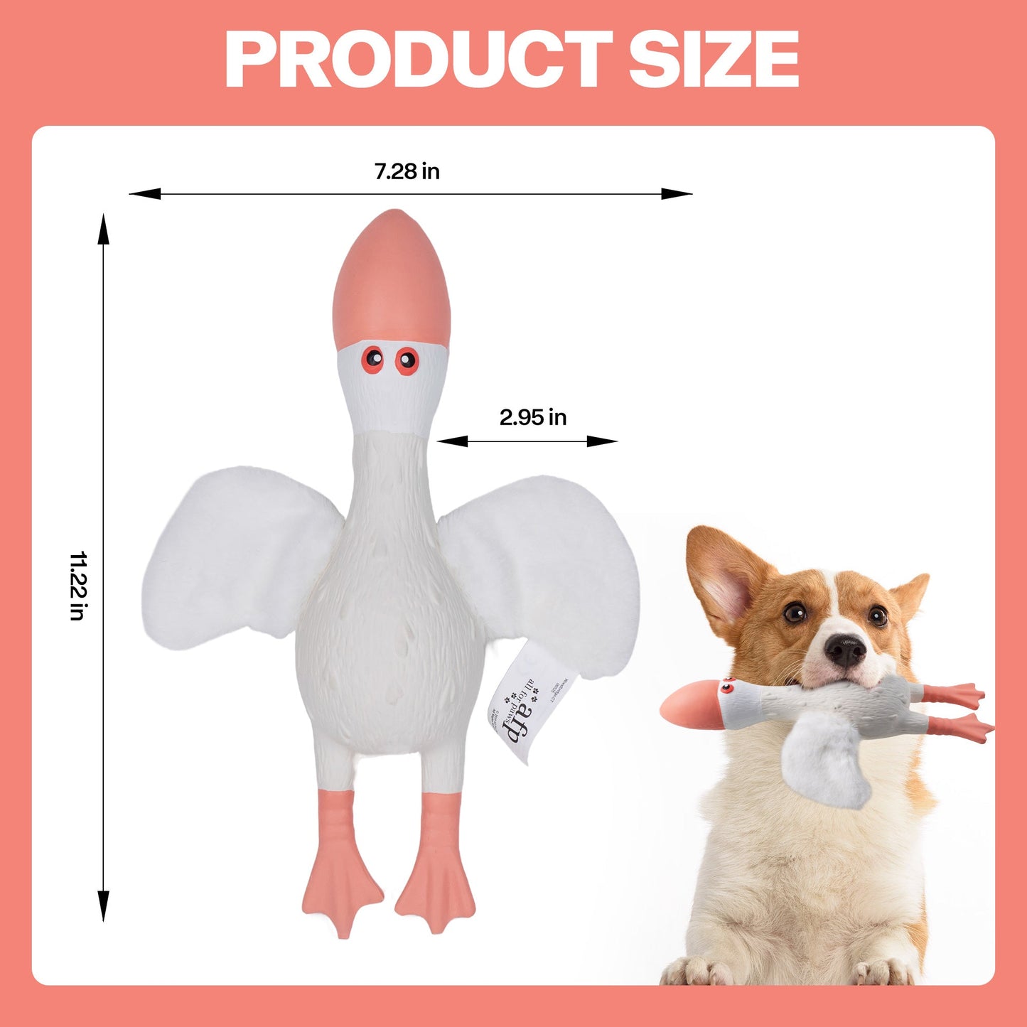ZooTex - Squeaky Latex Dog Toys - Soft Wing Seagull