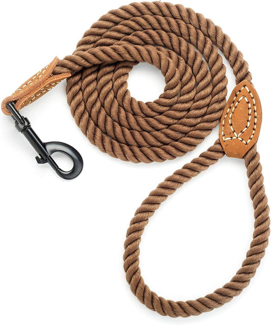 4 feet rope dog leach with lather handle