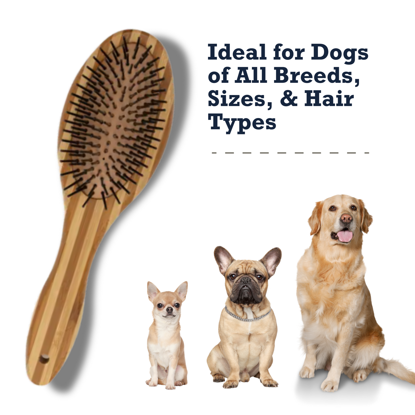 Country Living Dual-Sided Natural Wood Dog Brush - Ergonomic, Durable & Versatile