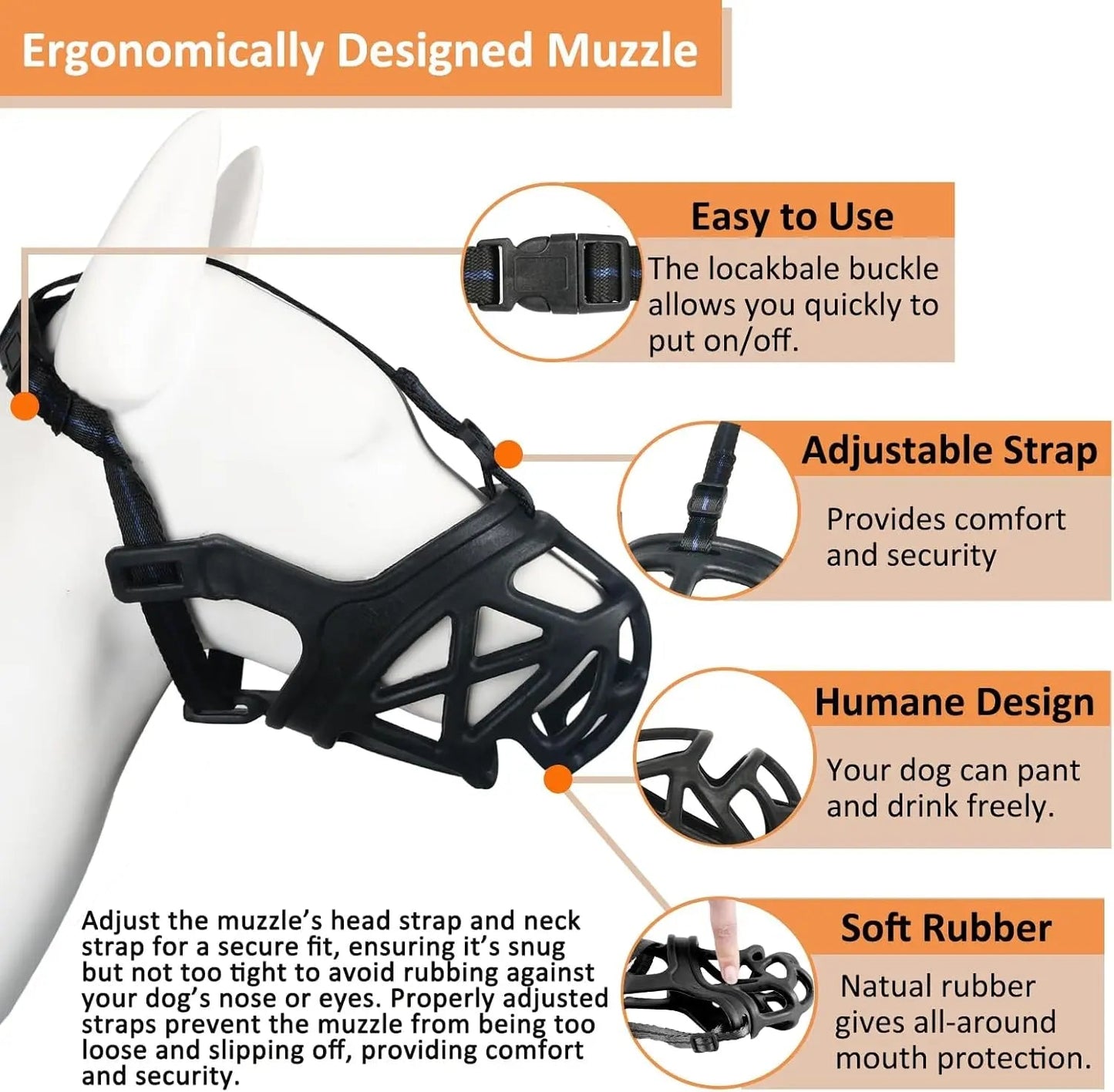 Adjustable Anti-Bite Training Muzzle