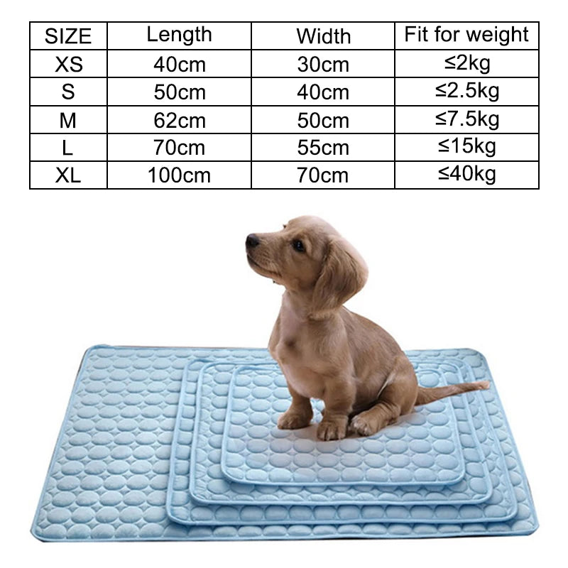 Cooling Dog Mat Breathable Summer Pad Washable Pet Bed for Dogs and Cats