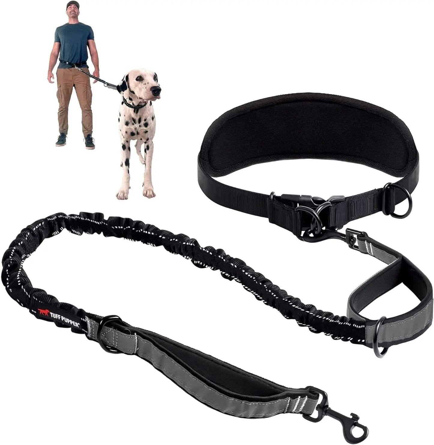 Hands Free Dog Leash Heavy Duty Bungee Waist Belt