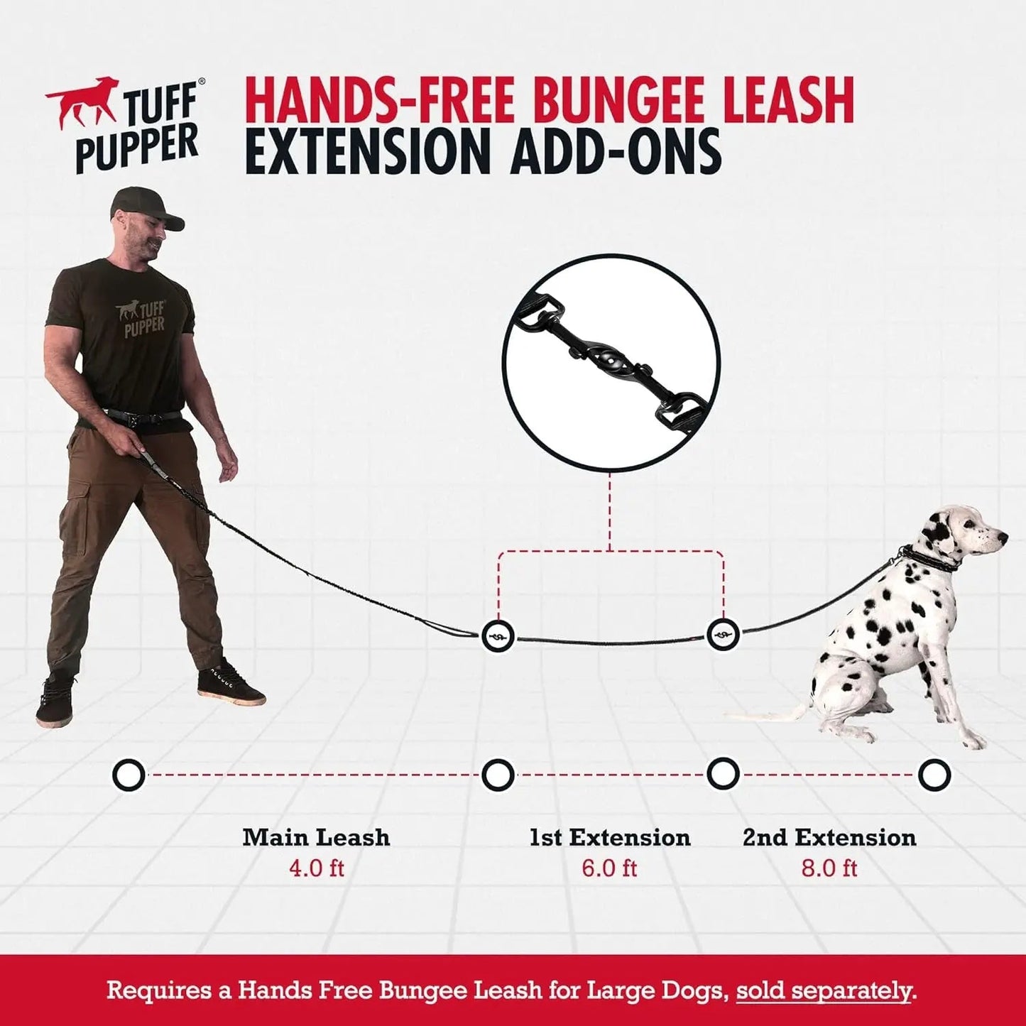 Hands Free Dog Leash Heavy Duty Bungee Waist Belt