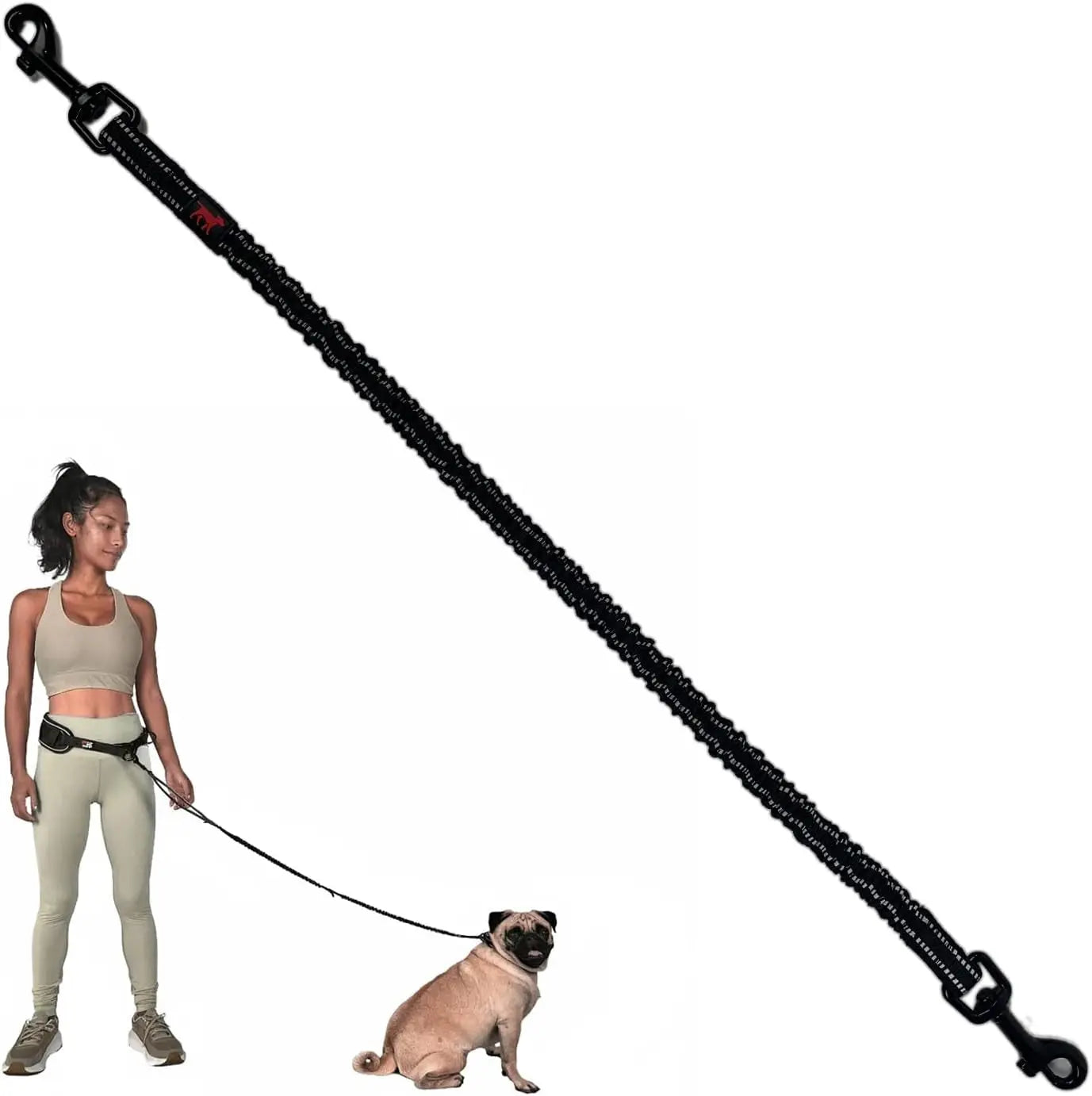 Hands Free Dog Leash Heavy Duty Bungee Waist Belt
