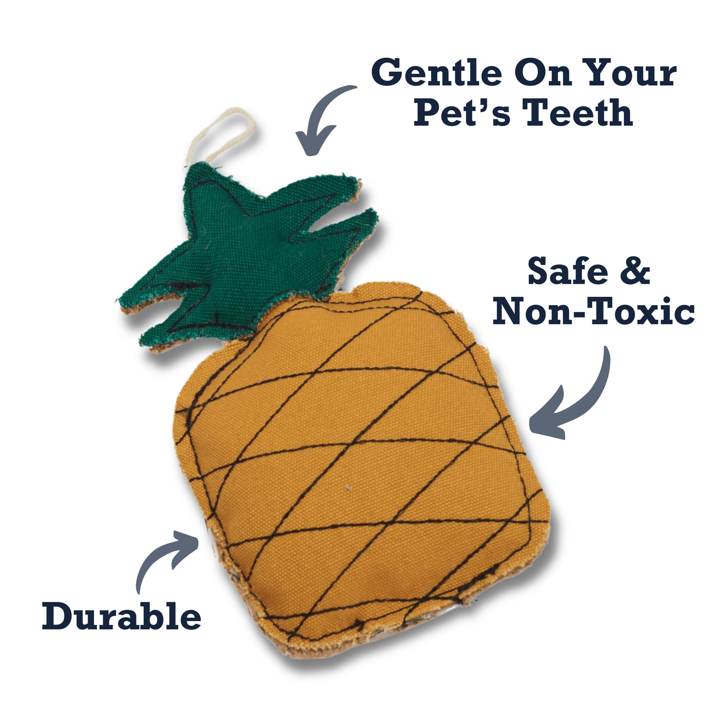 Country Living Canvas & Jute Pineapple-Shaped Dog Chew Toy – Durable, Safe and Non-Toxic