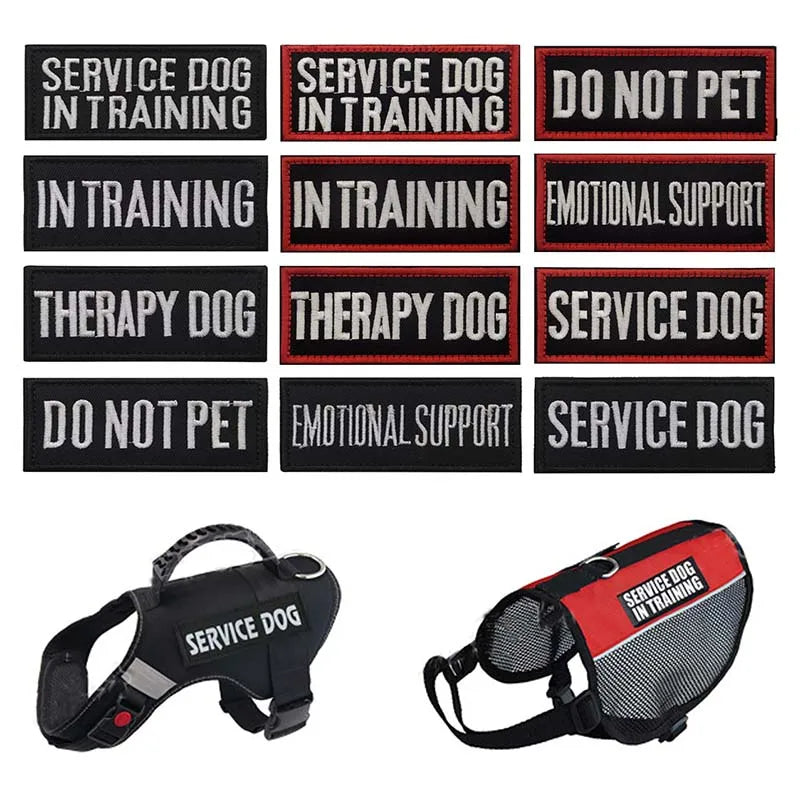 Service Dog & Training Patch Set – Removable Hook-and-Loop Badges for Service Dogs, ESAs, Therapy Dogs & Working Pets