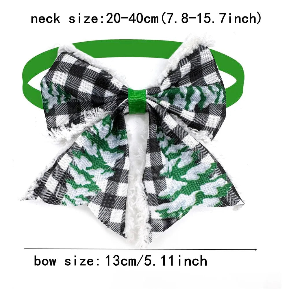 50 Pack Christmas Dog Bowties Adjustable Holiday Pet Bow Tie Set for Dogs