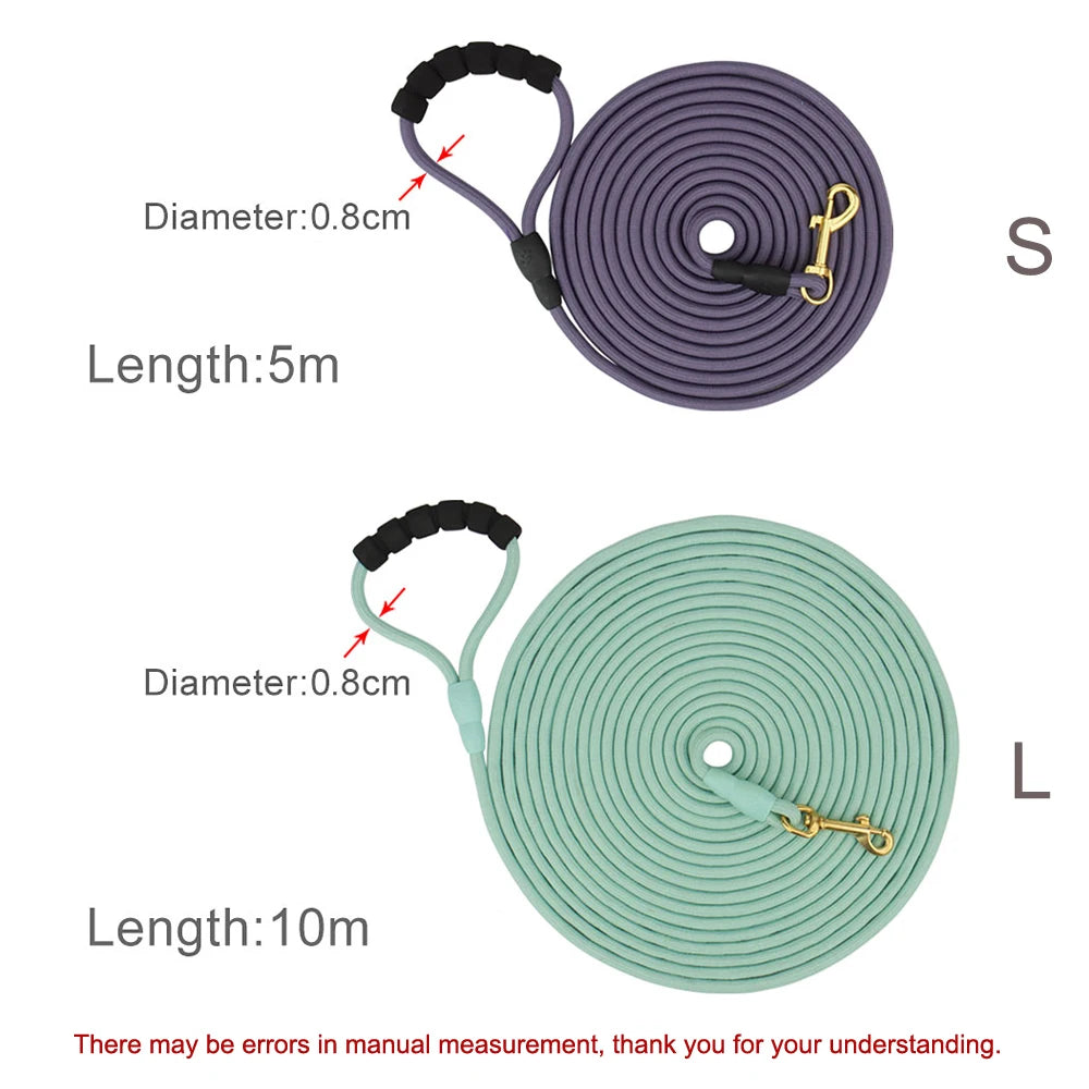 Pet Leash Long Rope 5 Foot or 10 Foot Outdoor Walking Lead for Small and Medium Dogs and Cats