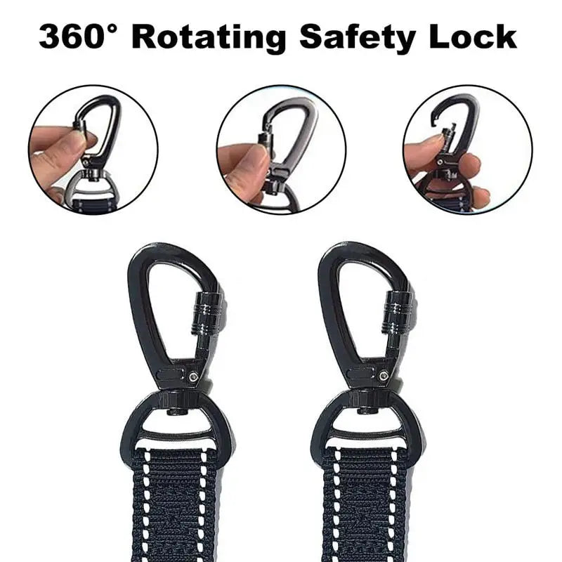 Reflective Shock Absorbing Dog Leash with  Clip for Medium and Large Dogs Tactical Safety Leash