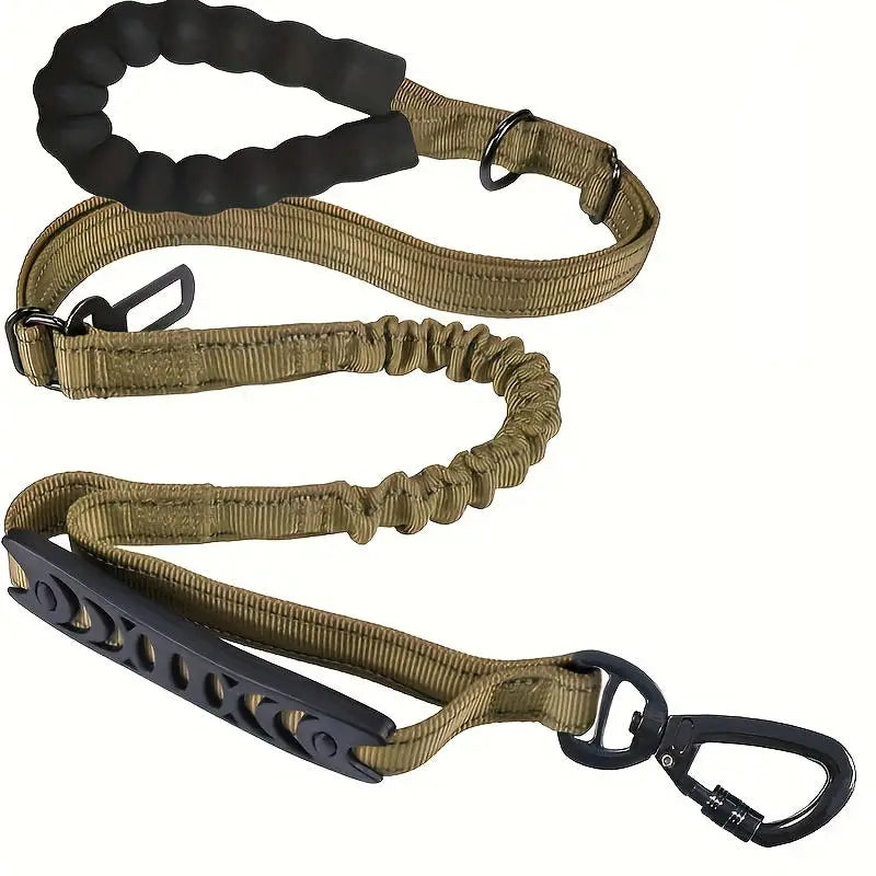 Reflective Shock Absorbing Dog Leash with  Clip for Medium and Large Dogs Tactical Safety Leash