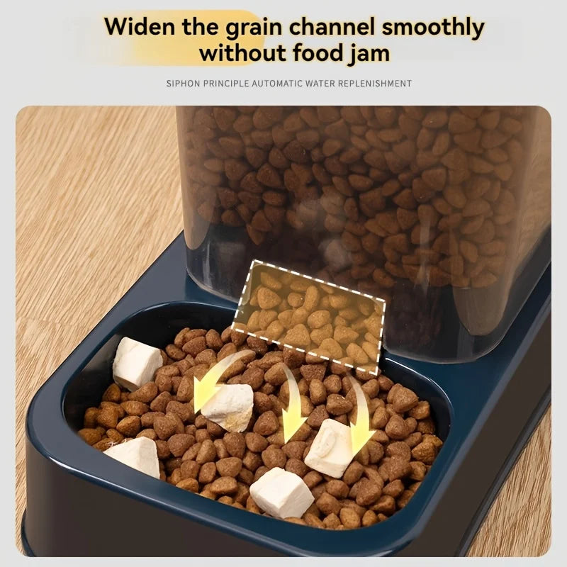 Automatic Pet Feeder and Water Dispenser Set for Dogs Smart Portion Control No Battery Needed
