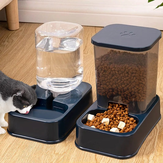 Automatic Pet Feeder and Water Dispenser Set for Dogs Smart Portion Control No Battery Needed