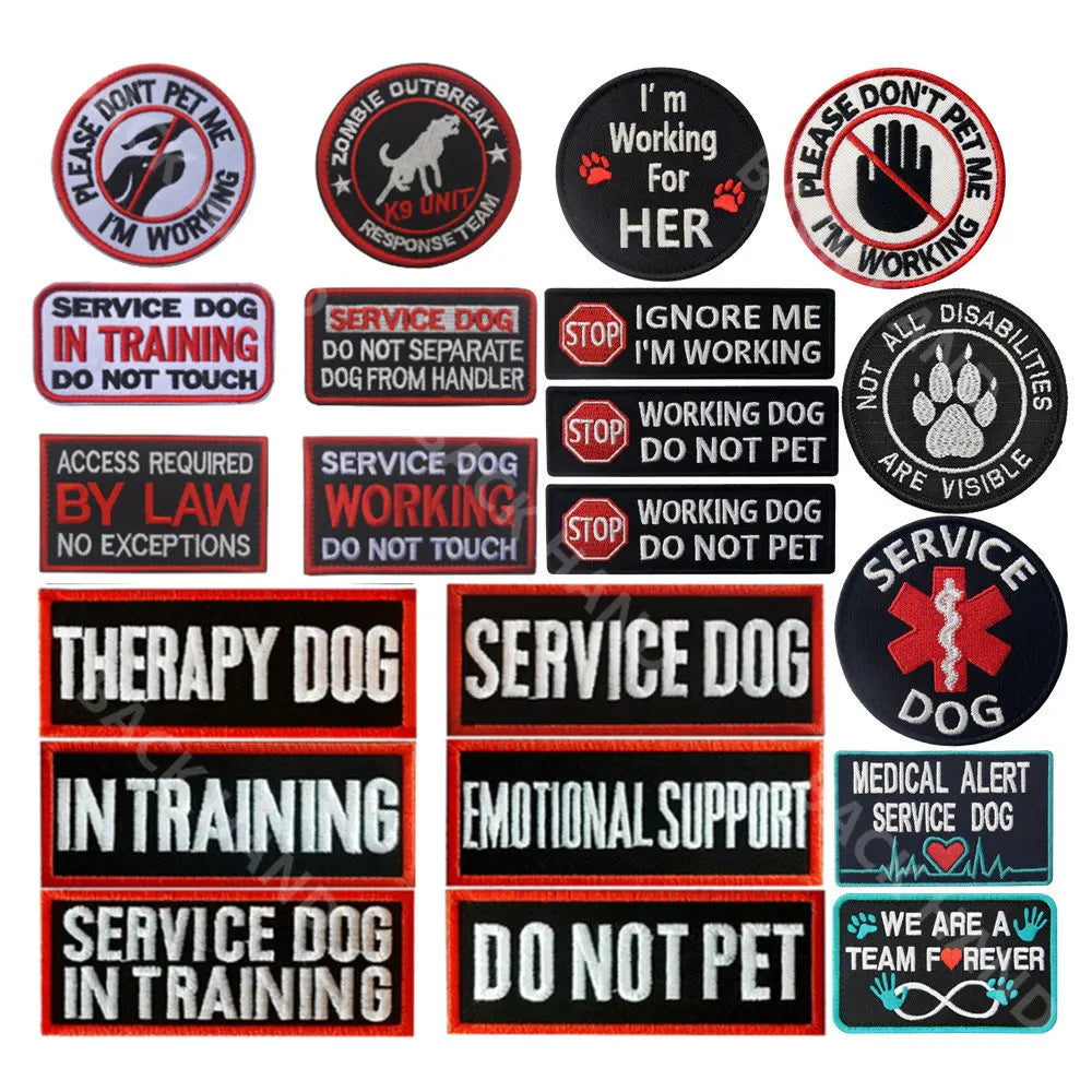 Service Dog & Training Patch Set – Removable Hook-and-Loop Badges for Service Dogs, ESAs, Therapy Dogs & Working Pets