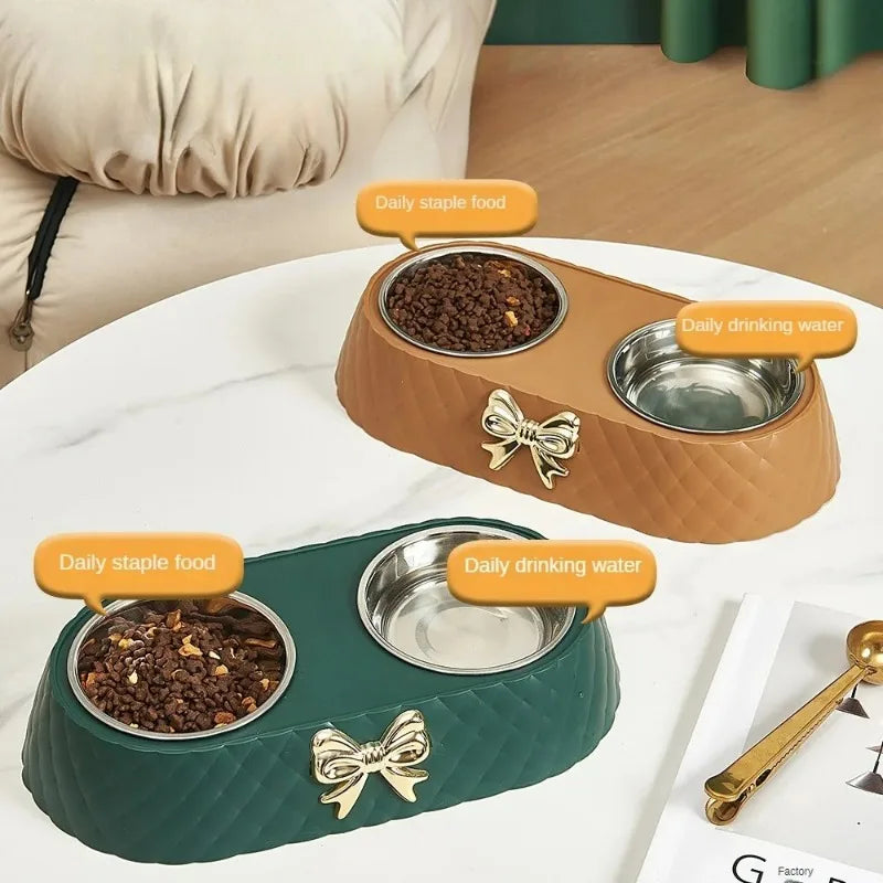 Borksy Bowtie Dual Pet Bowl