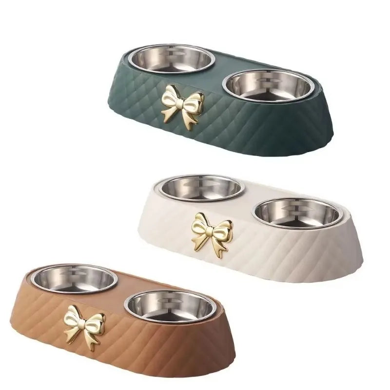Borksy Bowtie Dual Pet Bowl