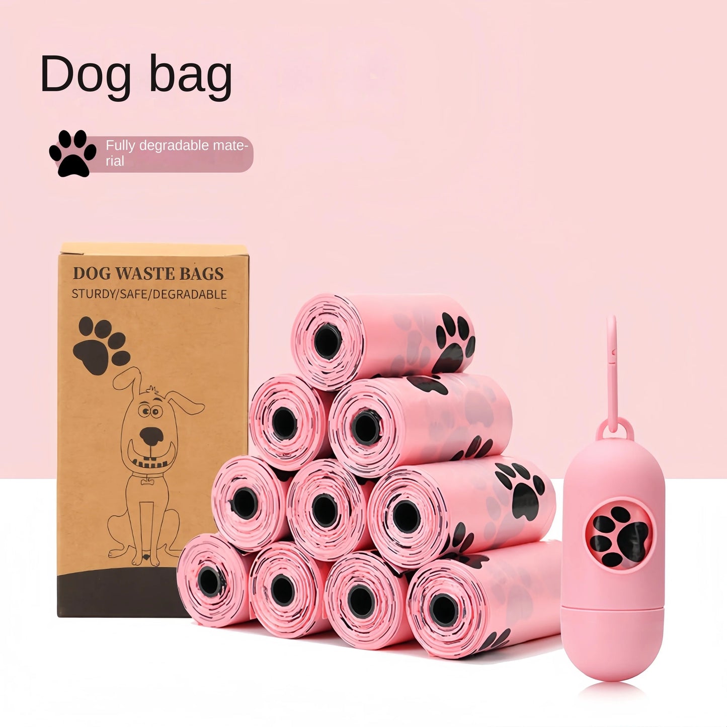 EPI Biodegradable Dog Poop Bags with Dispenser Eco Friendly Pet Waste Bags for Easy Clean Up