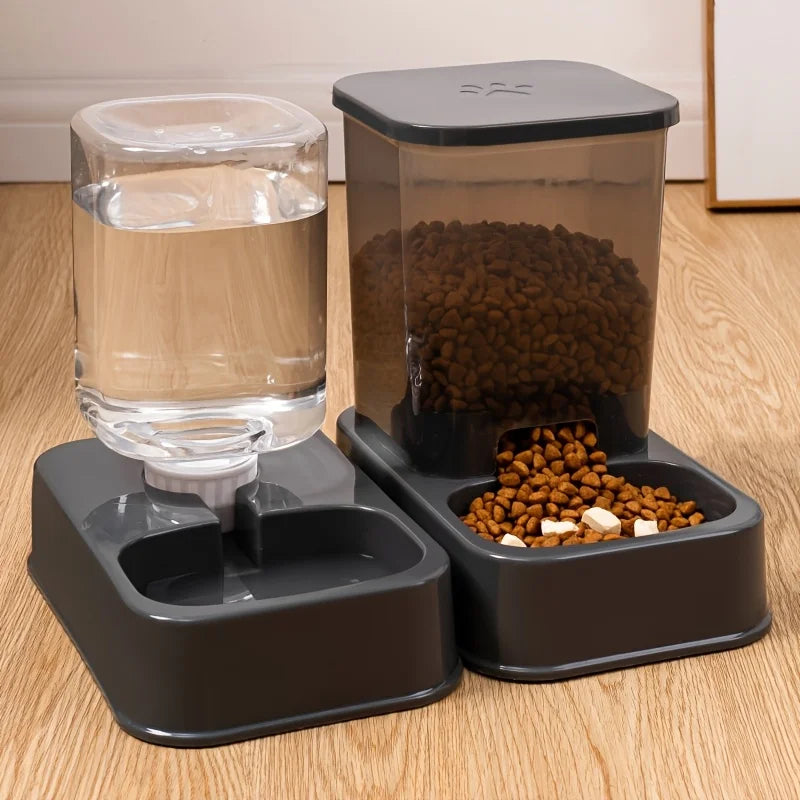 Automatic Pet Feeder and Water Dispenser Set for Dogs Smart Portion Control No Battery Needed