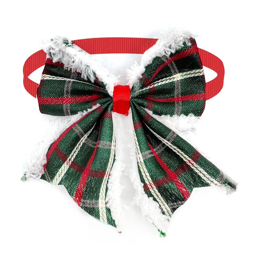 50 Pack Christmas Dog Bowties Adjustable Holiday Pet Bow Tie Set for Dogs