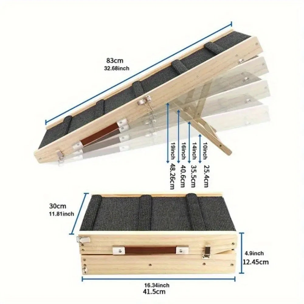 PawStep Adjustable Wooden Dog Ramp
