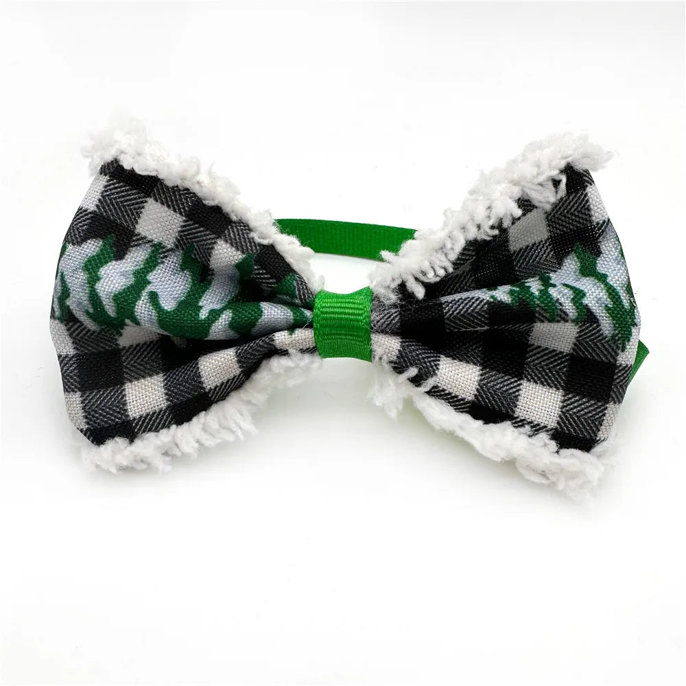 50 Pack Christmas Dog Bowties Adjustable Holiday Pet Bow Tie Set for Dogs