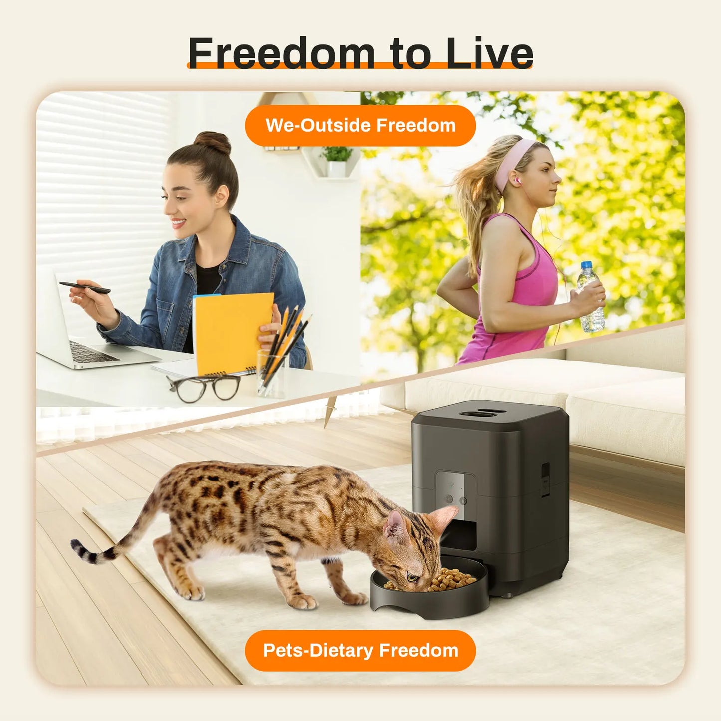 Smart Pet Feeder Automatic for Cats and dog With Timed Quantitative Automatic feeding.