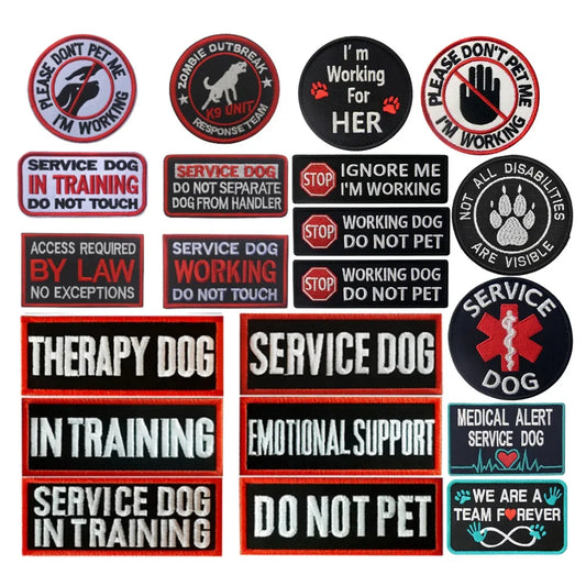 Service Dog & Training Patch Set – Removable Hook-and-Loop Badges for Service Dogs, ESAs, Therapy Dogs & Working Pets