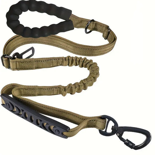 Reflective Shock Absorbing Dog Leash with  Clip for Medium and Large Dogs Tactical Safety Leash