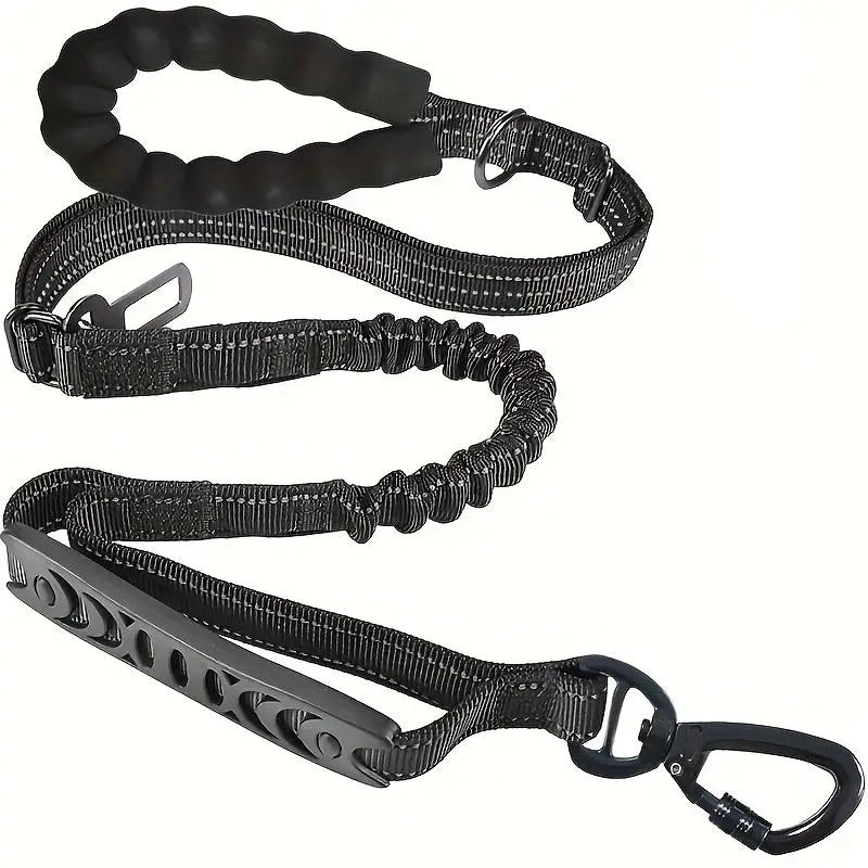 Reflective Shock Absorbing Dog Leash with  Clip for Medium and Large Dogs Tactical Safety Leash