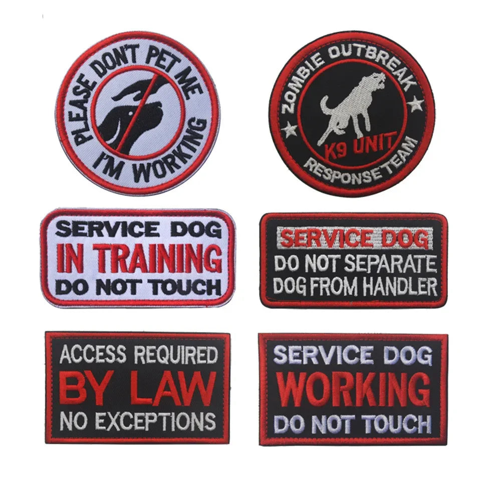 Service Dog & Training Patch Set – Removable Hook-and-Loop Badges for Service Dogs, ESAs, Therapy Dogs & Working Pets