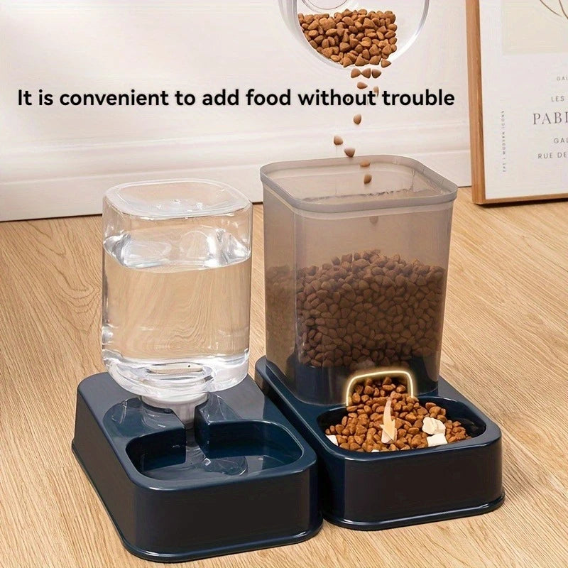 Automatic Pet Feeder and Water Dispenser Set for Dogs Smart Portion Control No Battery Needed