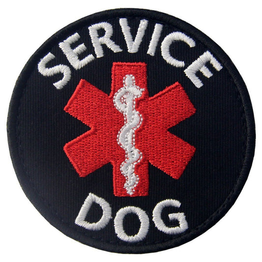 Service Dog - Round Embroidered Patch