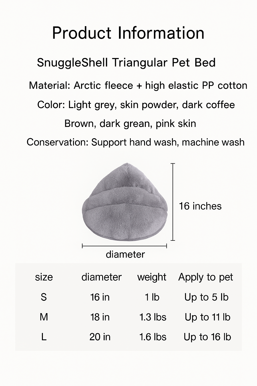 SnuggleShell Triangular Pet Bed