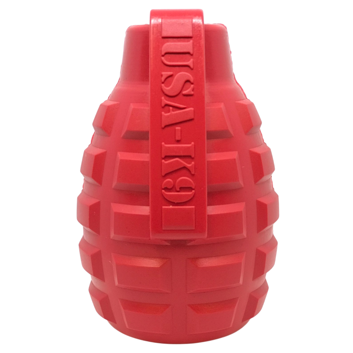 Grenade Shaped eDispenser Durable Dog Chew Toy & Treat Dispenser - Red & Blue